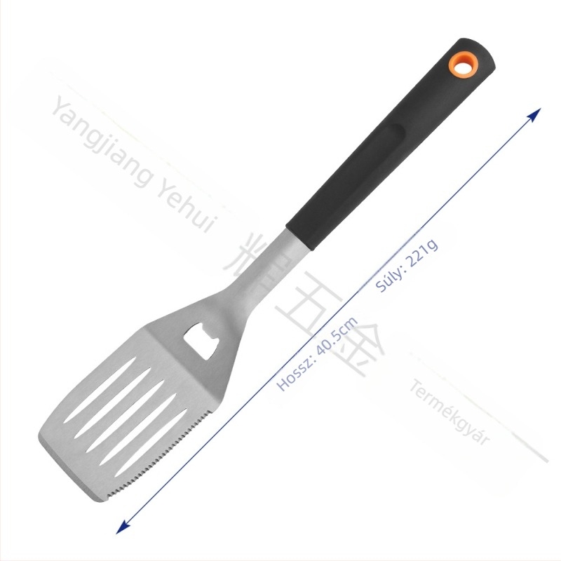 YEHUI rozsdamentes acél grill eszközök készlet kefével, villával, lapáttal és csipesszel; modern minimalista stílus