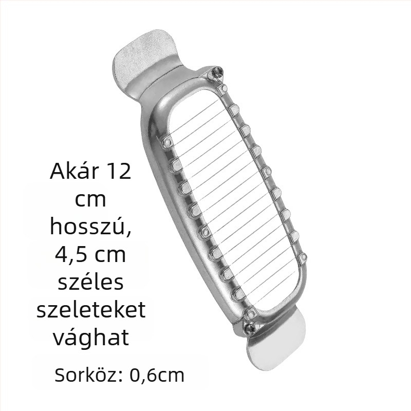 Rozsdamentes acél sajtszeletelő, élelmiszerbiztonságos, modern minimalist design, logó nyomtatás elérhető