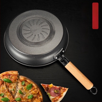 Maifan kőből készült serpenyő, tapadásmentes, finomvasból, indukciós és gáztűzhelyhez is használható, 5 cm mély, 756 g tömeg