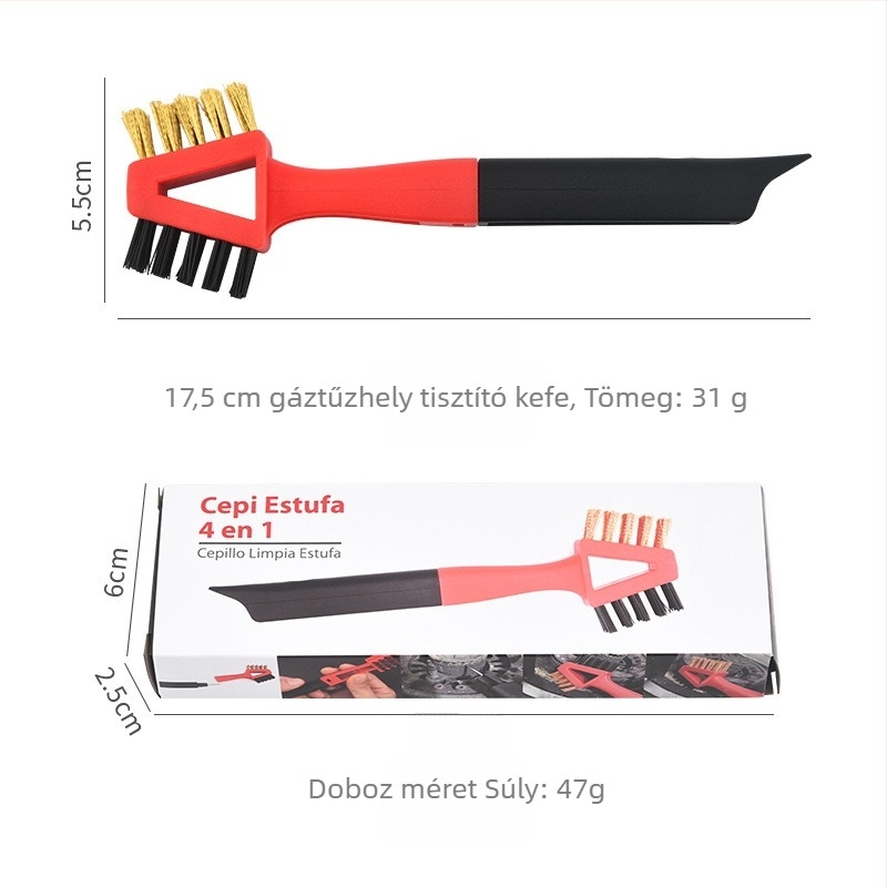 3-in-1 multifunkcionális tisztítóecset dupla végű huzalos fejjel, PP anyag, származás Yangjiang, testreszabható, modern letisztult stílus