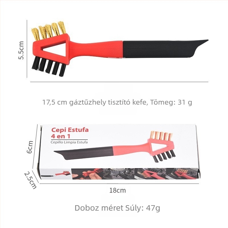 3-in-1 multifunkcionális tisztítóecset dupla végű huzalos fejjel, PP anyag, származás Yangjiang, testreszabható, modern letisztult stílus
