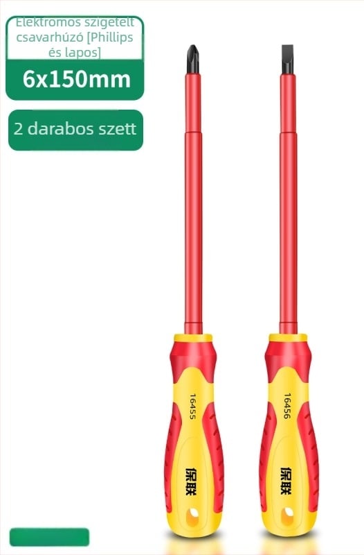 Szigeteltt csavarhúzó Phillips-fejekkel, lapos és Pozidriv fejjel — erős mágnes, szénacél, elektromérnököknek