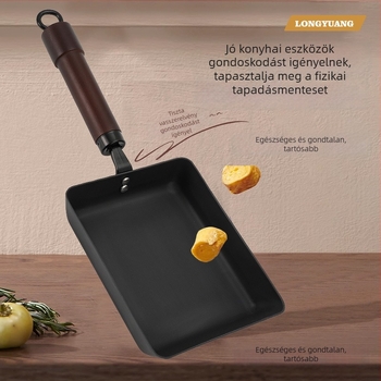 Japán stílusú tapadásmentes serpenyő finomvasból, indukciós kompatibilitás, egyrétegű aljzat, 0,7 kg