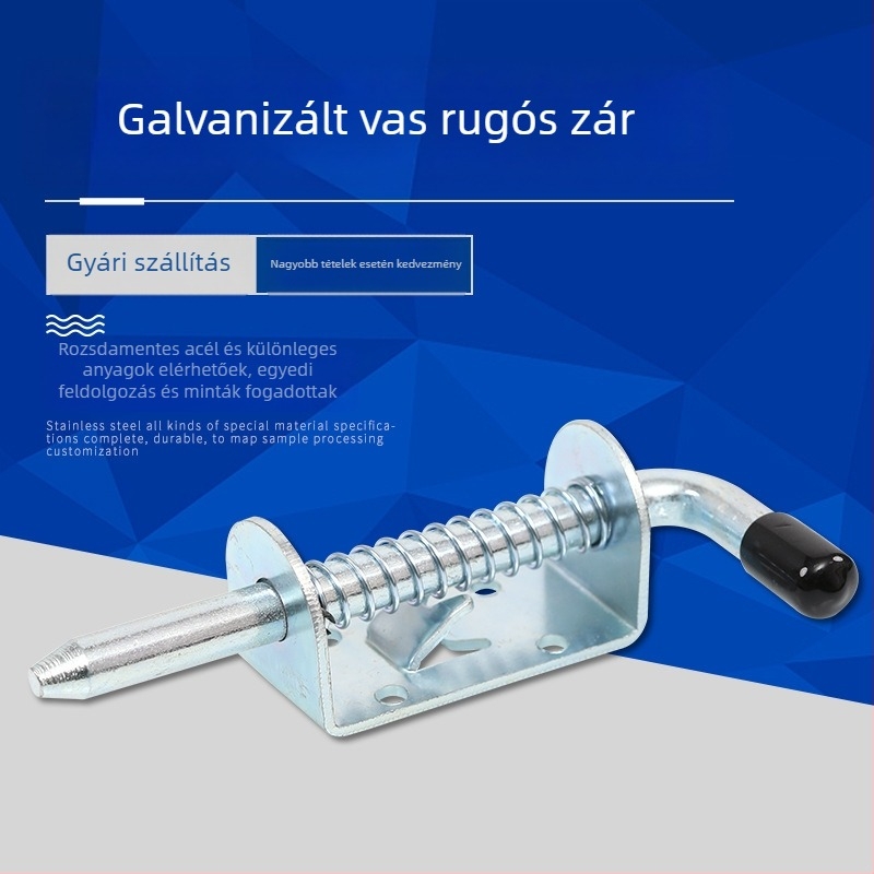 F-típusú nehéz teherbírású rugós zárócsap elektromos dobozokhoz és szekrényekhez, vasból, galvanizált felülettel, testreszabható, több specifikáció