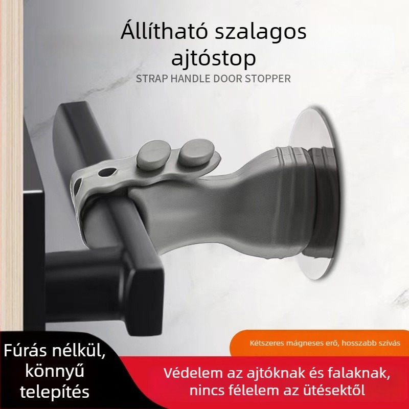 Szilikon ajtóstopper – állítható fogantyú modell, falra szerelhető, modern minimalist stílus