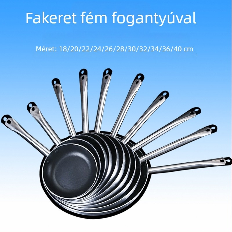 Rántóserpenyő tapadásmentes – alumínium ötvözet, háromrétegű aljzat, kompatibil indukciós és gáztűzhellyel, modell P-1425