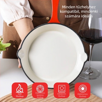 Öntöttvas serpenyő sütéshez, bevonat nélküli, tapadásmentes, 2,3 kg, egylapos aljzat, mélység 4,2 cm