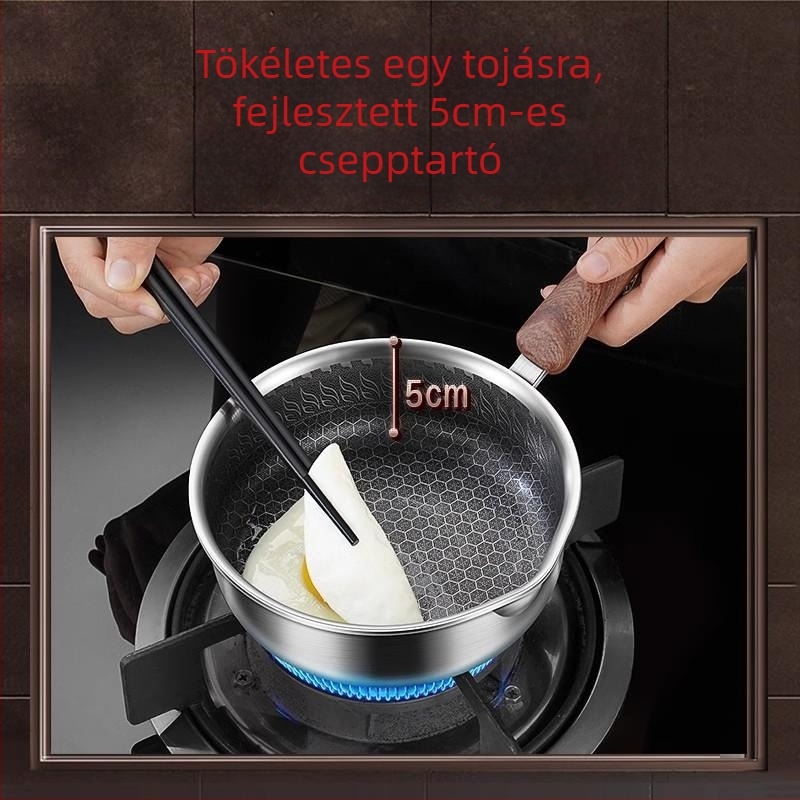Tojásserpenyő, tapadásmentes, 316 rozsdamentes acélból, indukciós tűzhelyhez, könnyen tisztítható