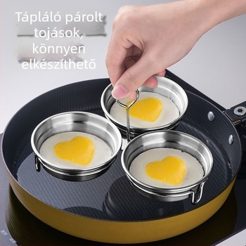 Szív alakú rozsdamentes acél gőzölt tojás forma – DIY konyhai mold gyerekeknek