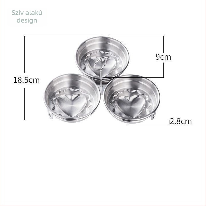 Szív alakú rozsdamentes acél gőzölt tojás forma – DIY konyhai mold gyerekeknek