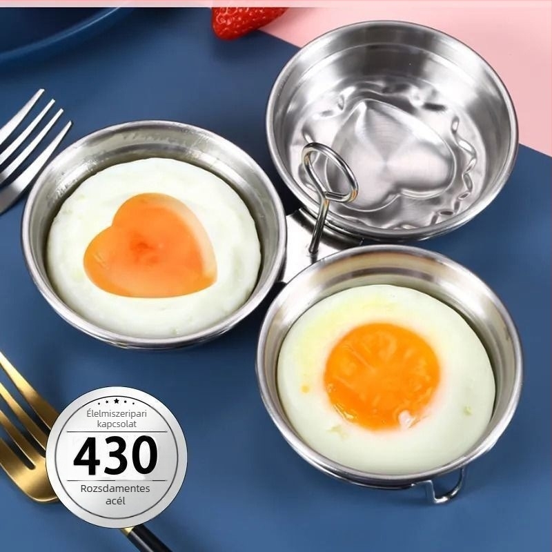 Szív alakú rozsdamentes acél gőzölt tojás forma – DIY konyhai mold gyerekeknek