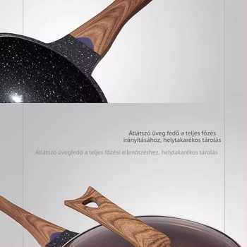Maifan kő nem tapadós wok serpenyő indukciós főzőlaphoz – füstmentes, koreai stílusú, sík aljzat
