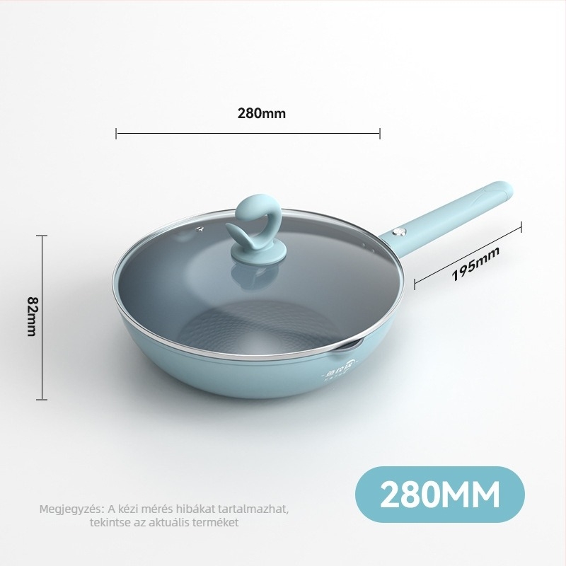 Zhang Xiaoquan halmintás tapadásmentes wok, alumíniumötvözet, modell C31730300, üvegfedő, minden tűzhelyhez kompatibilis