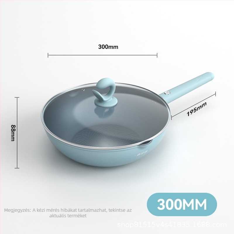 Zhang Xiaoquan halmintás tapadásmentes wok, alumíniumötvözet, modell C31730300, üvegfedő, minden tűzhelyhez kompatibilis