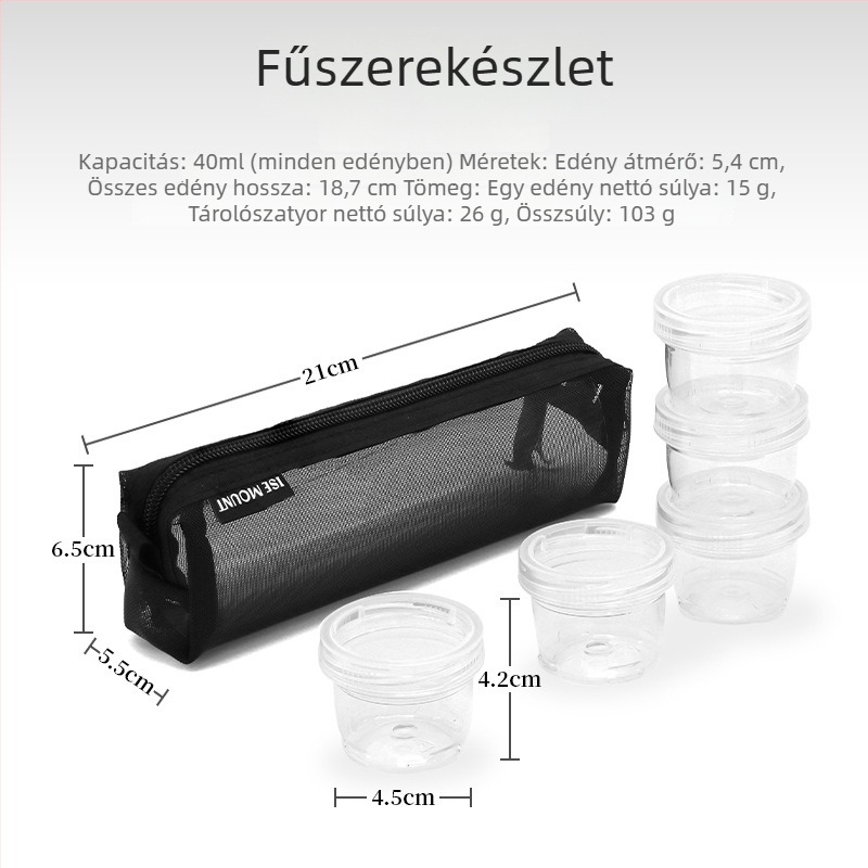 Shono Kültéri hordozható fűszertartály készlet kempingezéshez és piknikhez
