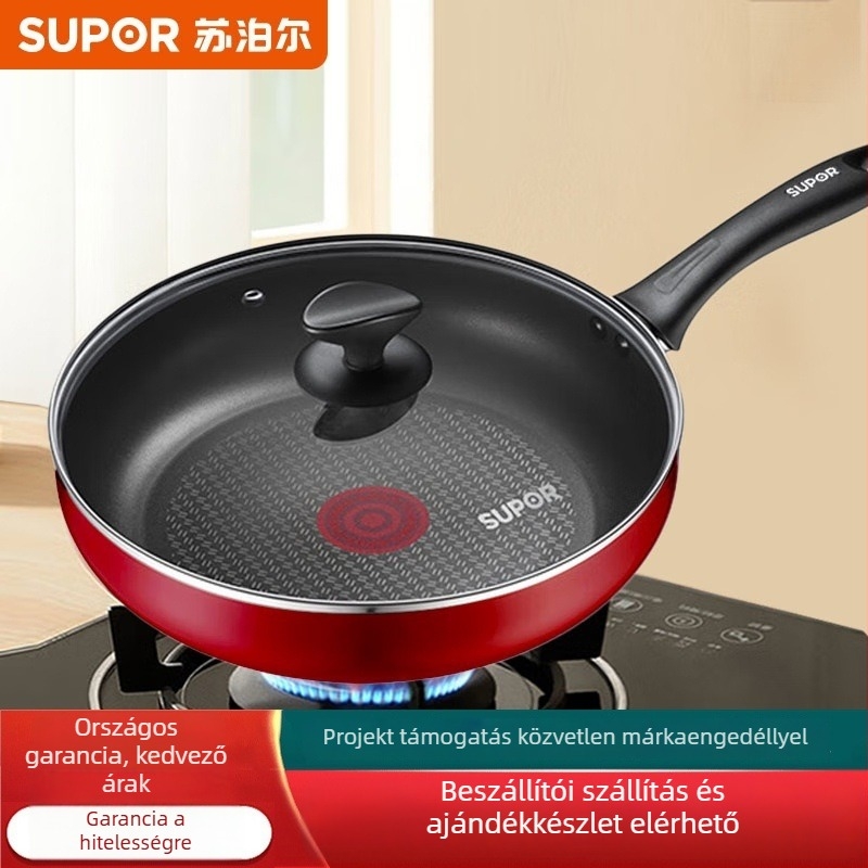 Supor Sütőserpenyő tapadásmentes bevonattal, alumínium ötvözet, kevesebb füst, üvegfedél, modell PJ26HA10