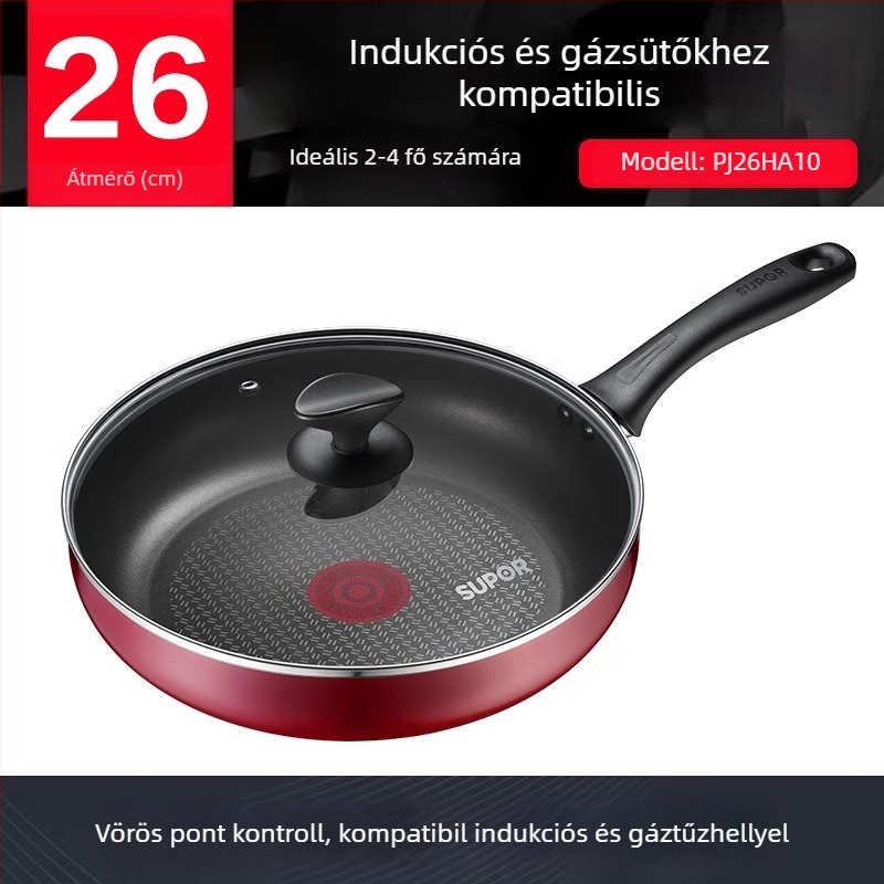Supor Sütőserpenyő tapadásmentes bevonattal, alumínium ötvözet, kevesebb füst, üvegfedél, modell PJ26HA10