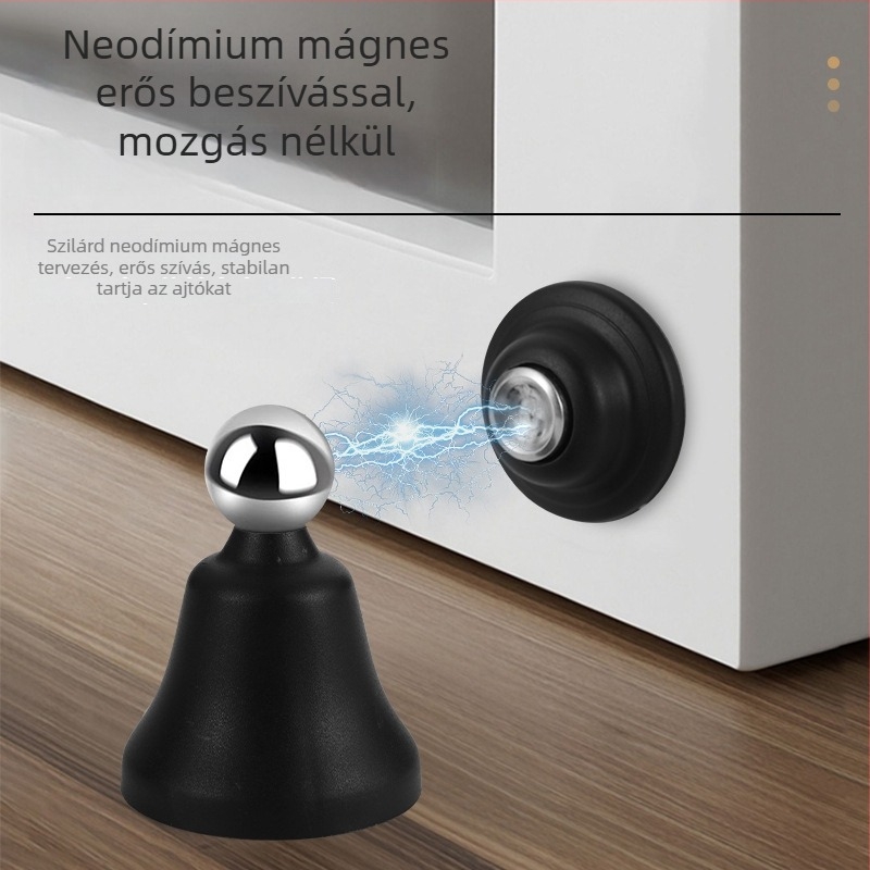 Bell ajtó stopper – falra szerelhető, anyag: műanyag-acél, standard felépítés, kézi működtetés, modern minimális stílus