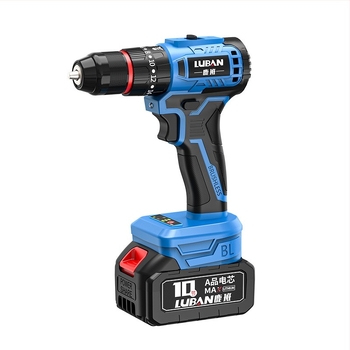 Luban vezeték nélküli brushless ütvecsavarozó-fúró, mini, kétfokozatú, pisztolymarkolat, háromtagos tokmány, Li-ion akkumulátor