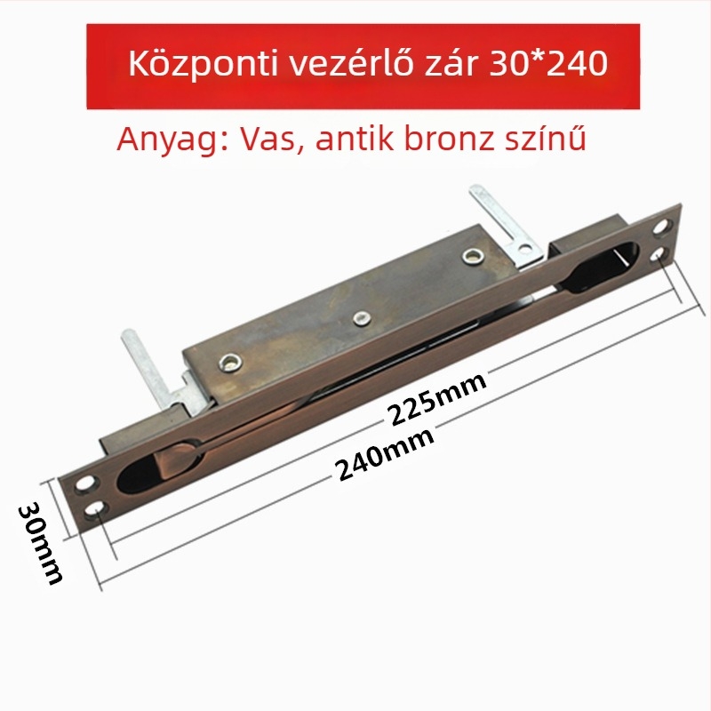 Xin Pinfa központi biztonsági ajtózár - rozsdamentes acél és vas, polírozott felület, modern minimalista stílus