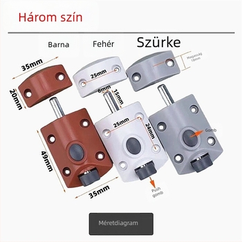 Műanyag nehéz teherbírású záróelem szekrényekhez és fa ajtókhoz, automata gombos rugós retesz, modern minimalista stílus