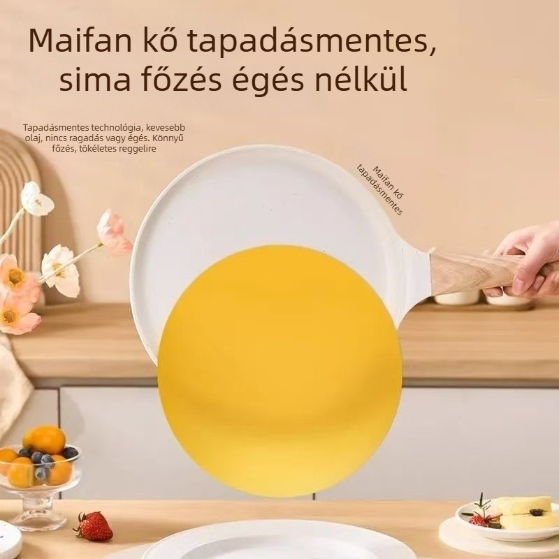 Lapos aljú serpenyő, többrétegű tapadásmentes, alumíniumötvözet, koreai stílus, indukciós tűzhelyhez kompatibilis