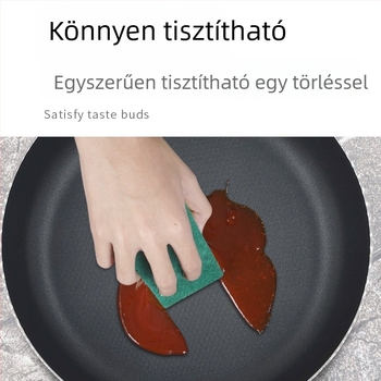Wok serpenyő alumínium ötvözet testtel, tapadásmentes bevonattal, dupla aljzattal, 201 rozsdamentes acél alappal