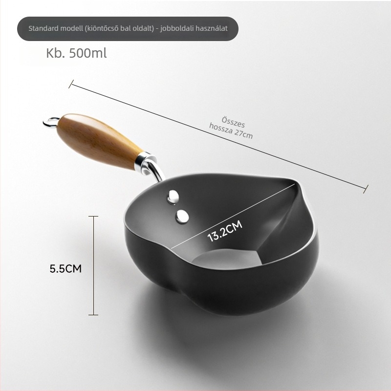 Sütőserpenyő / lapos serpenyő, finomított vas, funkció: olaj öntése, kompatibilis indukciós főzőfelületekkel, mélység 5,5 cm, modell pyg1-2