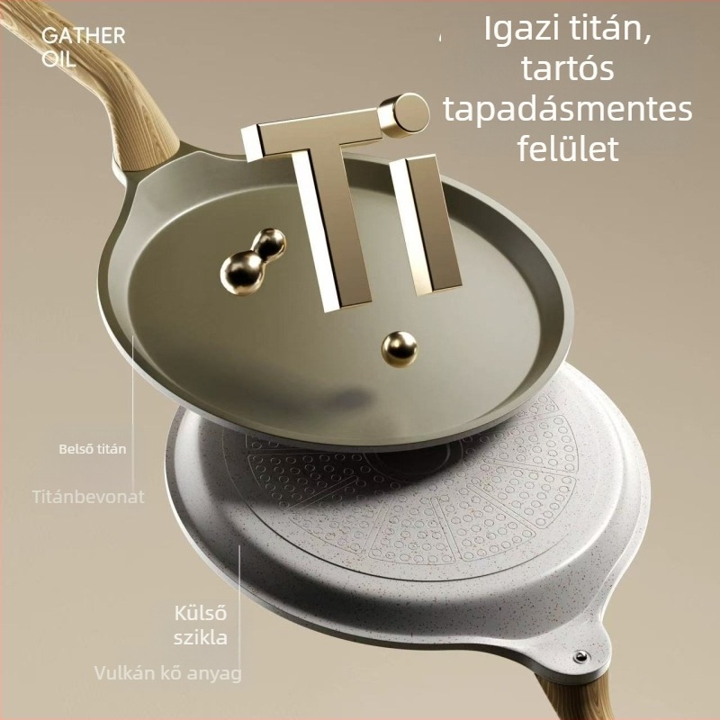 Sütőserpenyő/lapos serpenyő, gyógyító kő anyagból, nyugati stílus, tapadásmentes, modell HE23004