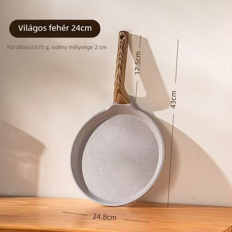 Sütőserpenyő/lapos serpenyő, gyógyító kő anyagból, nyugati stílus, tapadásmentes, modell HE23004