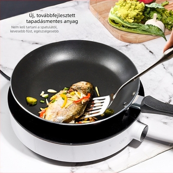24 cm-es flat alapú tapadásmentes serpenyő palacsintához és omletthez, több rétegű ötvözetű aljzattal, indukciós és nyílt láng kompatibilis