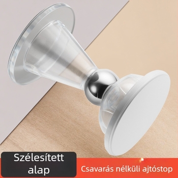 Ajtó mágneses stopper, furás nélkül, ütődés elleni védelem, halk működés — Modell Plum Blossom Magnetic Attraction, PVC, bevonat felület, falra és padlóra szerelhető, kézi működtetés, háztartási használatra