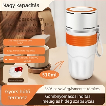 Szigetelt hűtőpohár félvezető hűtéssel, USB tápegység, rozsdamentes acél test és belső tartály, modell Hf-zlb01, kapacitás kevesebb mint 1 L