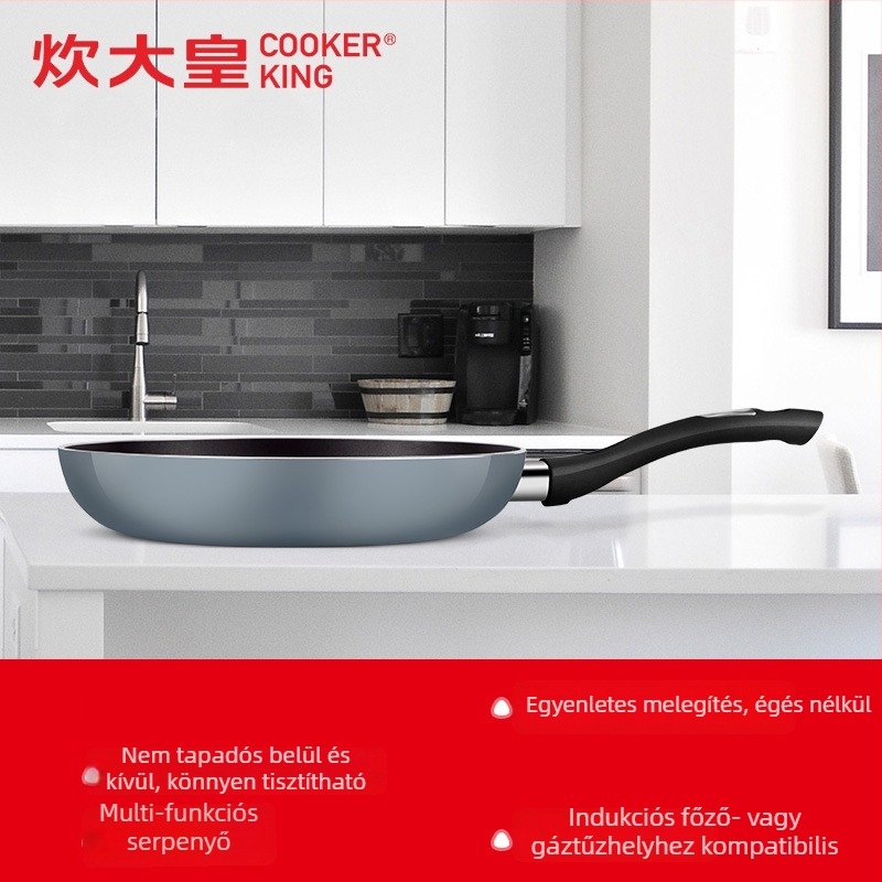 COOKER KinG Serpenyő - tapadásmentes, alumínium, indukció- és gáztűzhely-kompatibilis, modell WG41357