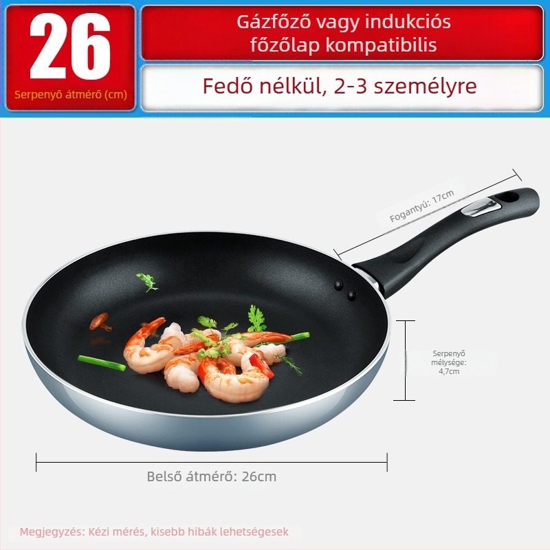 COOKER KinG Serpenyő - tapadásmentes, alumínium, indukció- és gáztűzhely-kompatibilis, modell WG41357