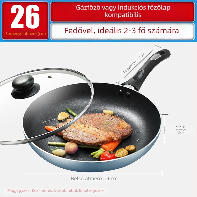 COOKER KinG Serpenyő - tapadásmentes, alumínium, indukció- és gáztűzhely-kompatibilis, modell WG41357