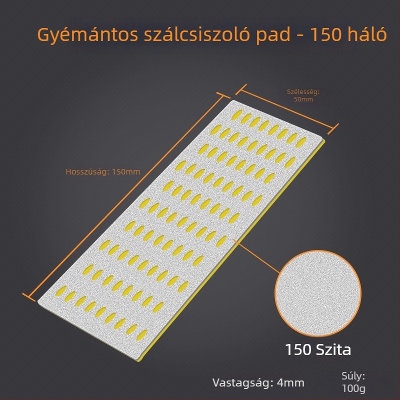 Haoqi gyémánt téglalap csiszolókorong, elektroplakált, üvegfeldolgozásra, súly 110 g