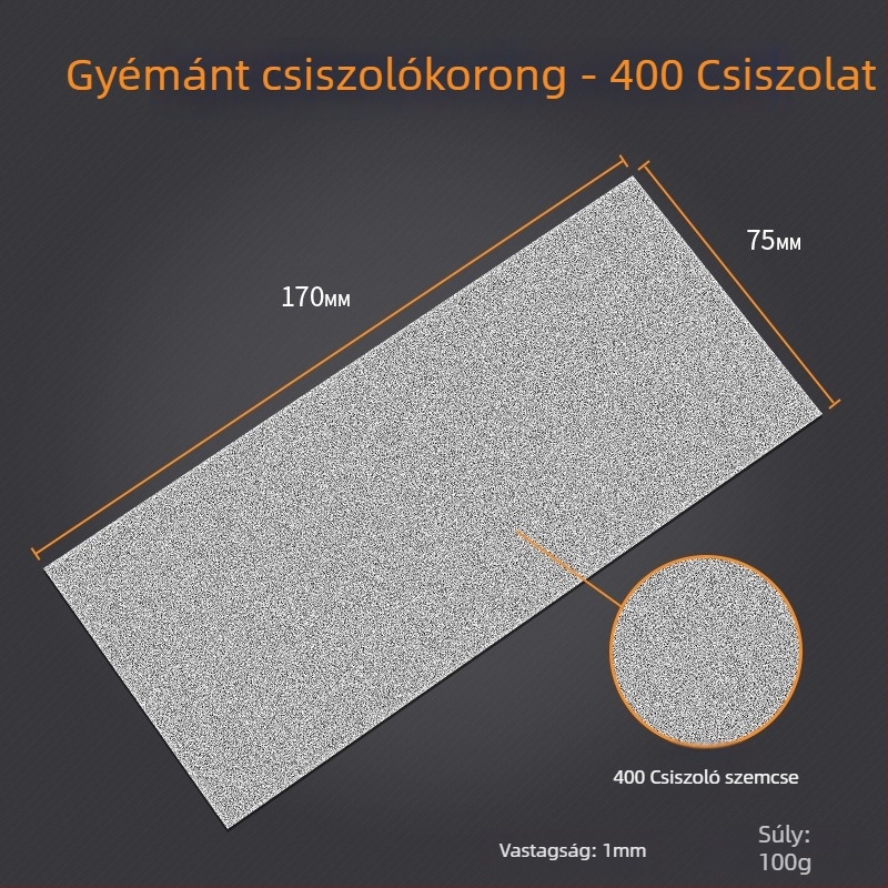 Haoqi gyémánt téglalap csiszolókorong, elektroplakált, üvegfeldolgozásra, súly 110 g