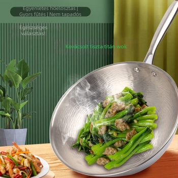 Wok tiszta titánból, kézzel kovácsolt, bevonat nélkül, többszörös rétegű aljzattal