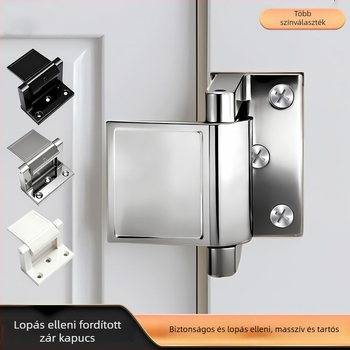 Zinkötvözetű ajtóblokkoló szállodai szobákhoz, hordozható, lyukasztás nélküli, állítható, felületi szerelés fix csavarral