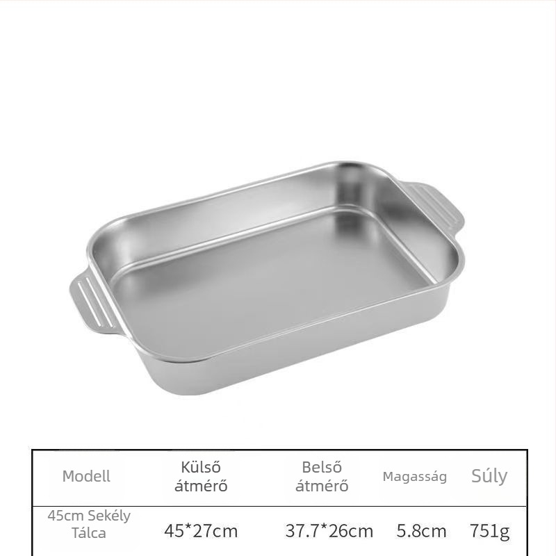 Jin dabin rozsdamentes acél halgrill tálca – indukciós kompatibilis, mikrohullámú sütőbe is használható, elektroplatált felület