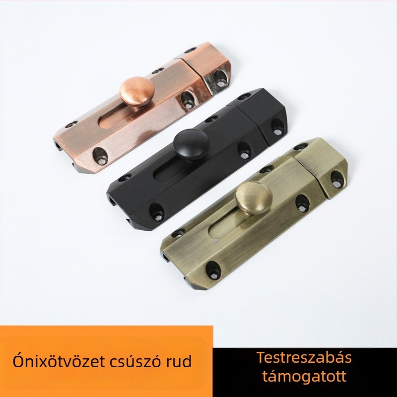 Ajtózár típus A, cinkötvözetből készült, tömör csap ajtókhoz és ablakokhoz, európai minimalist design, elektroplatált felület