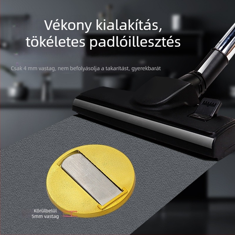 Mágneses ajtóstopper talajra rögzítve, fúrás nélkül, ABS, modell 01, matt felület és aranyozott bevonat, light luxury stílus