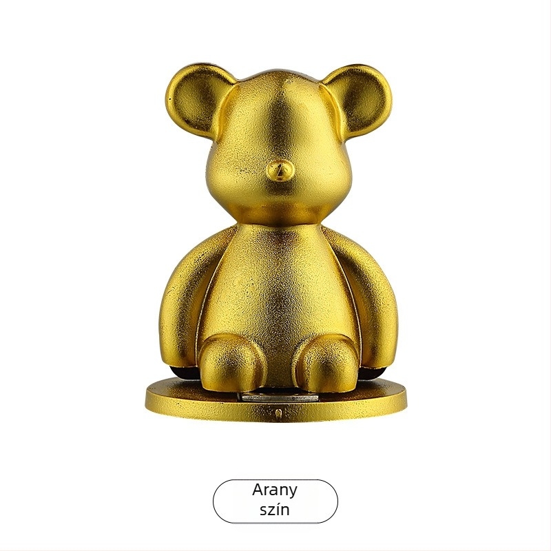 Mágneses ajtóstopper talajra rögzítve, fúrás nélkül, ABS, modell 01, matt felület és aranyozott bevonat, light luxury stílus