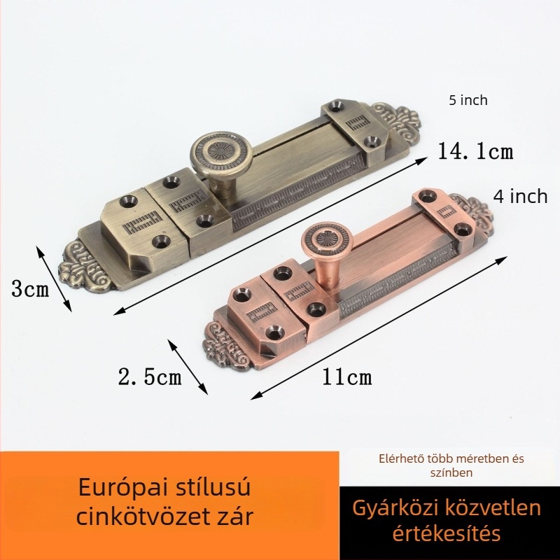 Ajtócsap zinc ötvözetből, modell 8203, típus A, elektropolírozott felület, antik stílus