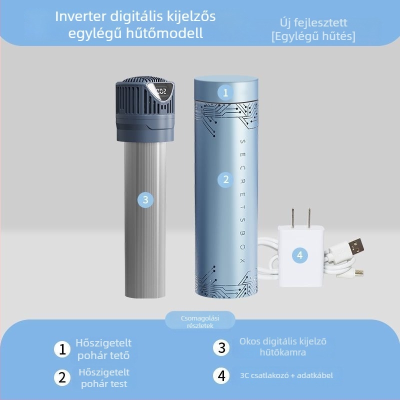 Inzulin hűtő félvezető hűtéssel – hordozható, újratölthető mini hűtő hormonális gyógyszerekhez, 5 L kapacitás, 10 W teljesítmény, márka Mynew/Mainiu