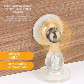 Fúrás nélküli mágneses ajtó stopper, szilikon gumi, falra szerelhető, csendes, hálószoba és fürdőszoba