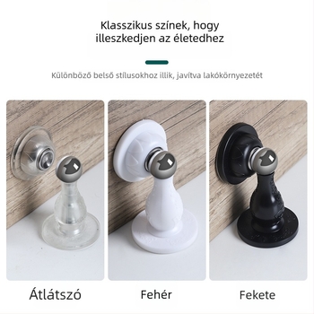 Fúrás nélküli mágneses ajtó stopper, szilikon gumi, falra szerelhető, csendes, hálószoba és fürdőszoba