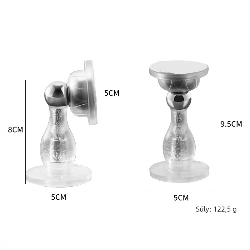 Fúrás nélküli mágneses ajtó stopper, szilikon gumi, falra szerelhető, csendes, hálószoba és fürdőszoba