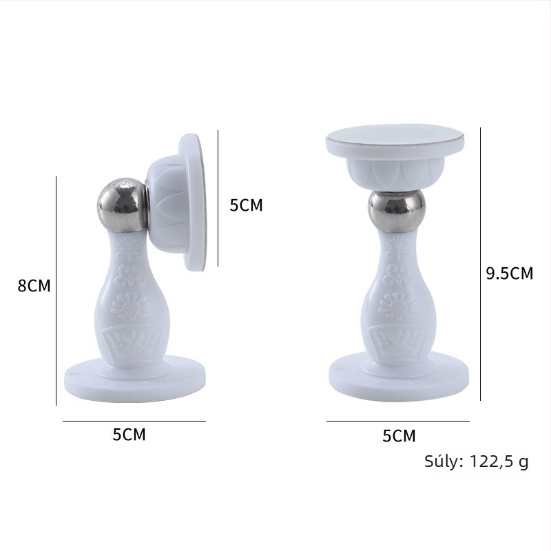 Fúrás nélküli mágneses ajtó stopper, szilikon gumi, falra szerelhető, csendes, hálószoba és fürdőszoba